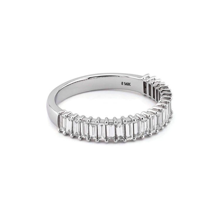 Stone and Strand 14K White Gold Lab-Created Diamond Up and Down Baguette Ring Side Image