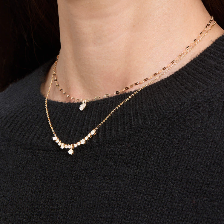 Image of 14K Yellow Gold Lab-Created Diamond Vivien Choker with Stone and Strand Necklaces