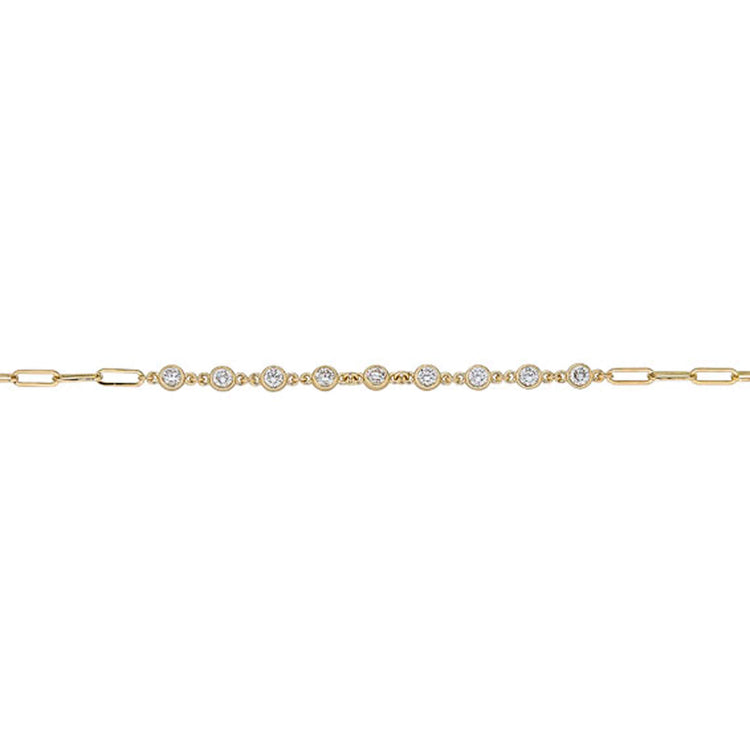 Stone and Strand 14K Yellow Gold Lab-Created Diamonds By The Yard Bracelet Close Up Image