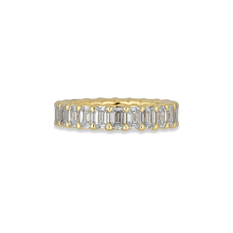 Stone and Strand 14K Yellow Gold Lab-Created Emerald Cut Eternity Band Front Image
