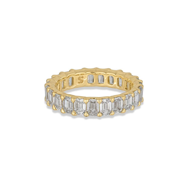 Stone and Strand 14K Yellow Gold Lab-Created Emerald Cut Eternity Band Side Image
