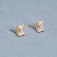 Stone and Strand 14K Yellow Gold LAB-Created Emerald Cut Stud Earrings Editorial Image