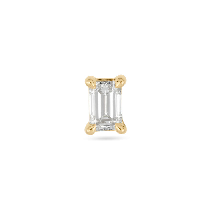 Stone and Strand 14K Yellow Gold LAB-Created Emerald Cut Stud Earrings Front Single Image