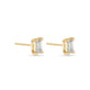 Stone and Strand 14K Yellow Gold LAB-Created Emerald Cut Stud Earrings Side Image