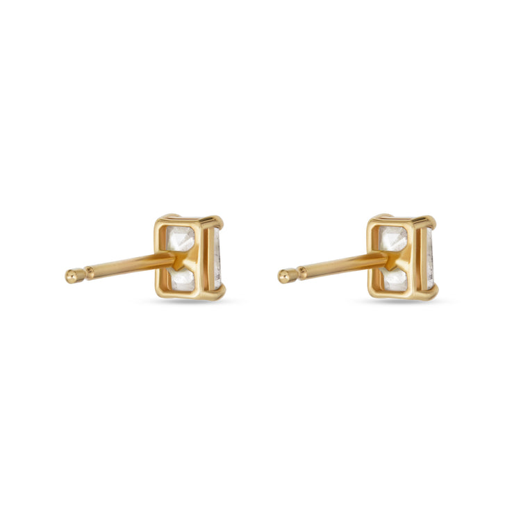 Stone and Strand 14K Yellow Gold Lab-Created Diamond Looking Glass Studs Rear Image
