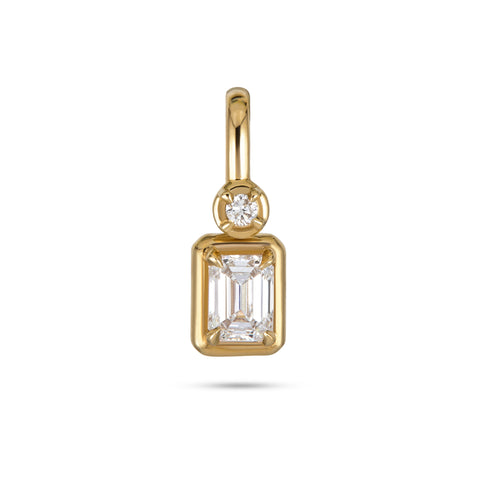 Lab-Created Emerald Diamond Bonbon Charm
