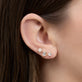Image of 14K Yellow Gold LAB-Created Fancy Piercing Stud Set on Models Ear