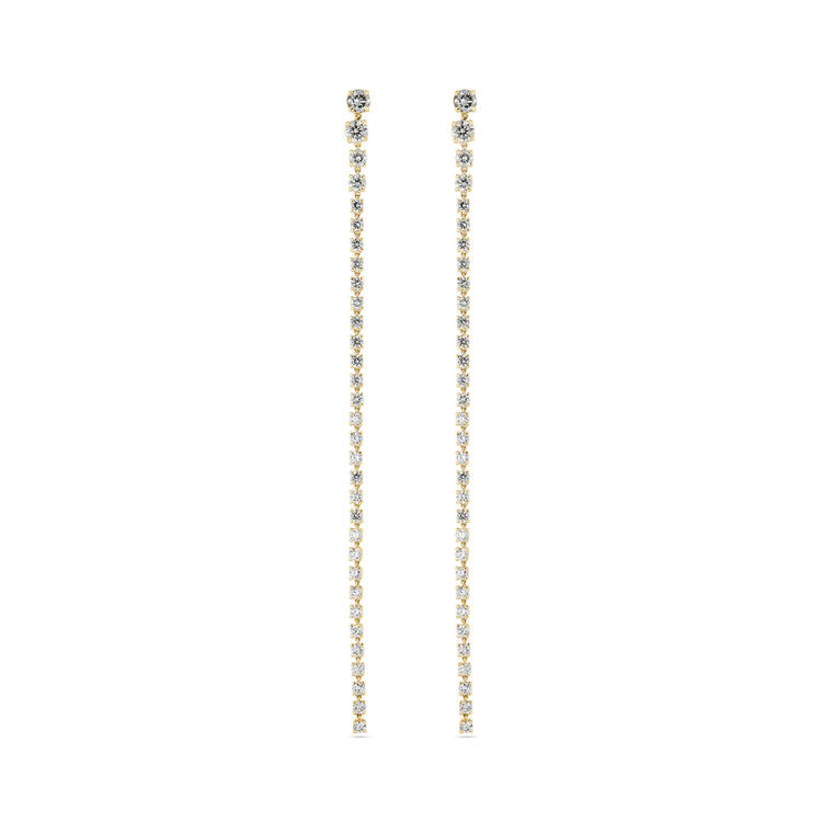 Stone and Strand 14K Yellow Gold LAB-Created Graduated Diamond Drop Earrings Front Image
