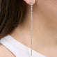 Image of 14K Yellow Gold LAB-Created Graduated Diamond Drop Earrings on Models Ear