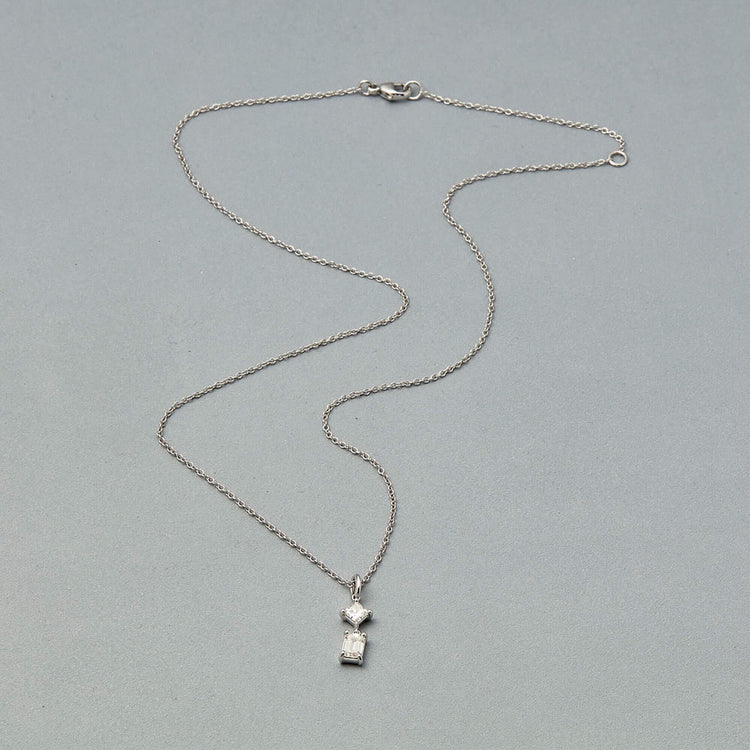 Stone and Strand 14K White Gold Lab-Created Grand Looking Glass Necklace Editorial Image