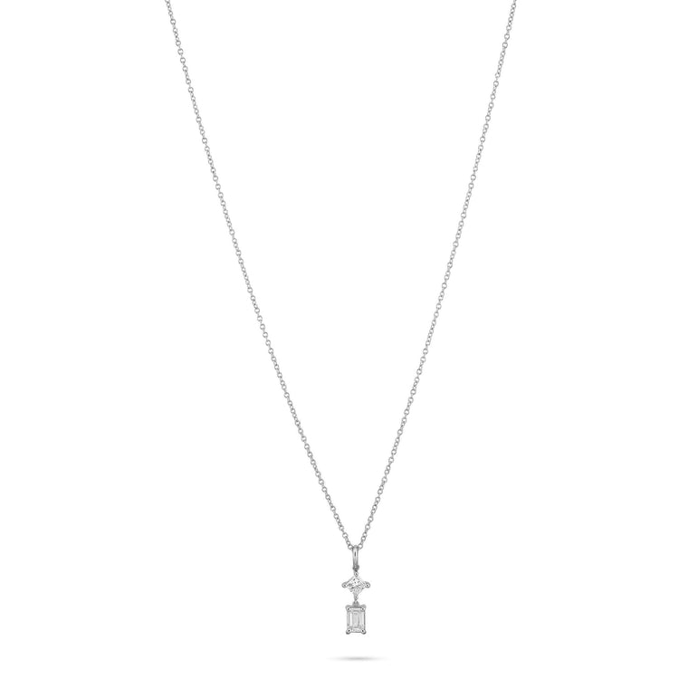 Stone and Strand 14K White Gold Lab-Created Grand Looking Glass Necklace Front Image