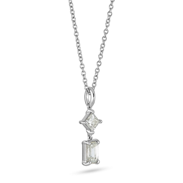 Stone and Strand 14K White Gold Lab-Created Grand Looking Glass Necklace Side Image