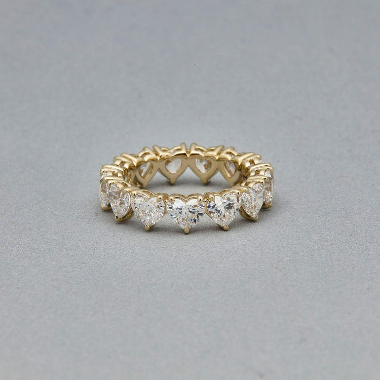 Stone and Strand 14K Yellow Gold Lab-Created Heart Eternity Band Editorial Image