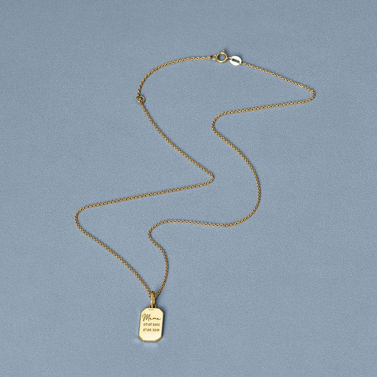 Stone and Strand 14K Yellow Gold LAB-Created Hold Me Diamond Tag Necklace Editorial Image