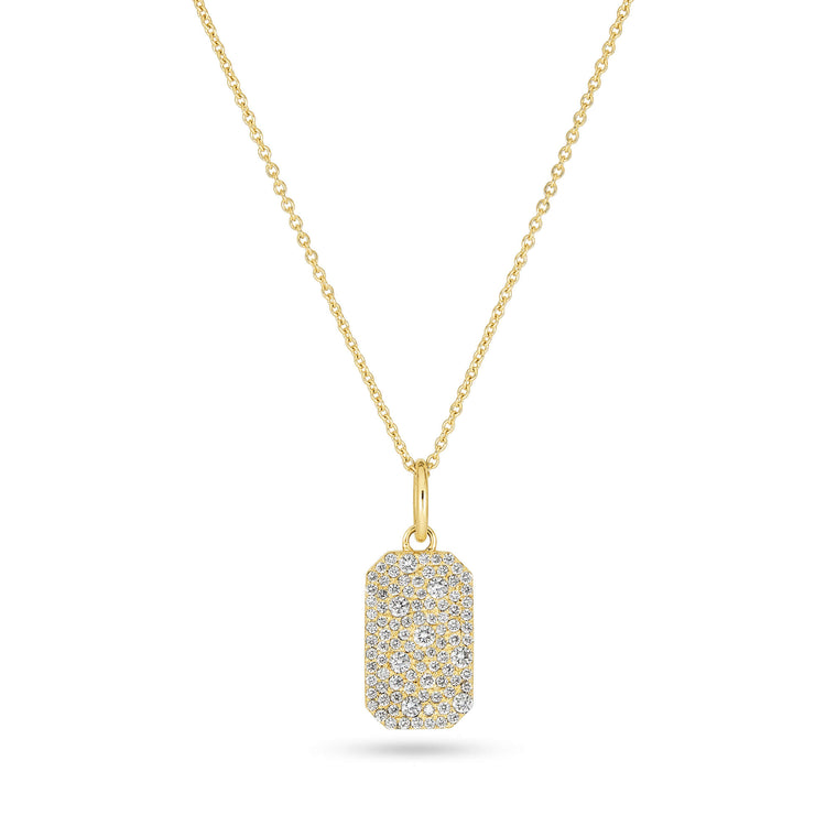 Stone and Strand 14K Yellow Gold LAB-Created Hold Me Diamond Tag Necklace Front Image