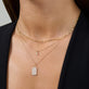 Image of 14K Yellow Gold LAB-Created Hold Me Diamond Tag Necklace with Stone and Strand Necklaces