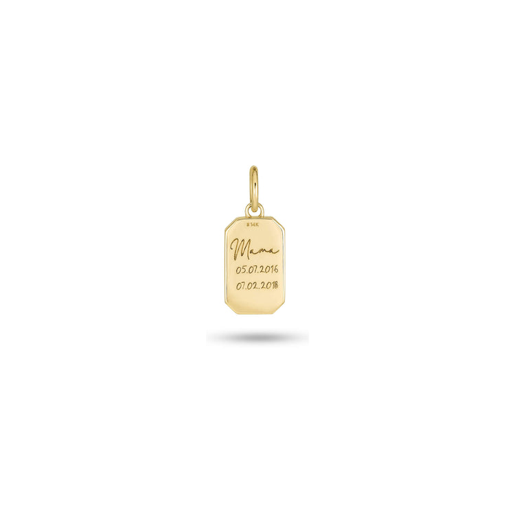 Stone and Strand 14K Yellow Gold LAB-Created Hold Me Diamond Tag Rear Image