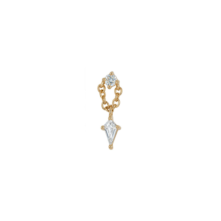 Stone and Strand 14K Yellow Gold LAB-Created Kite Dangle Piercing Earring Front Image