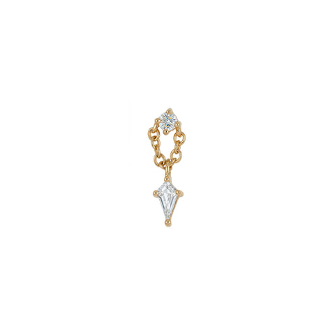 Stone and Strand 14K Yellow Gold LAB-Created Kite Dangle Piercing Earring Front Image