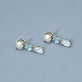 Stone and Strand 14K White Gold LAB-Created Le Blue Drop Earrings Editorial Image
