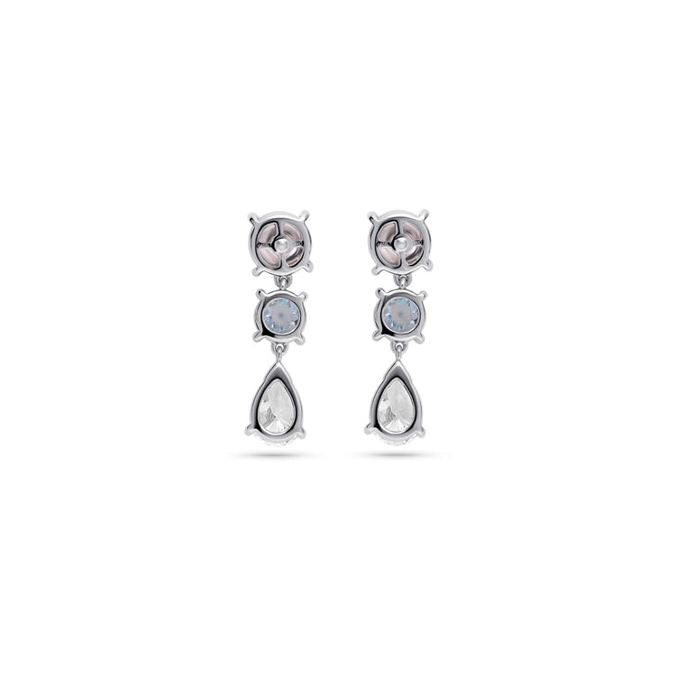 Stone and Strand 14K White Gold LAB-Created Le Bleu Drop Earrings Rear Image