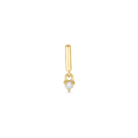 Stone and Strand 14K Yellow Gold LAB-Created Line Drop Second Hole Flat Back Piercing Earring Front Image