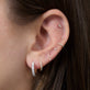 Image of 14K Yellow Gold LAB-Created Line Drop Second Hole Flat Back Piercing Earring with Stone and Strand Earrings