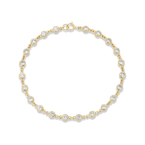 Stone and Strand 14K Yellow Gold Lab-Created Linked Up Tennis Bracelet Front Image