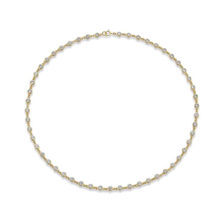 Stone and Strand 14K Yellow Gold Lab-Created Linked Up Tennis Necklace Front Image