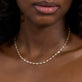 Image of 14K Yellow Gold Lab-Created Linked Up Tennis Necklace on Models Neck