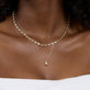 Image of 14K Yellow Gold Lab-Created Linked Up Tennis Necklace with Stone and Strand Necklaces