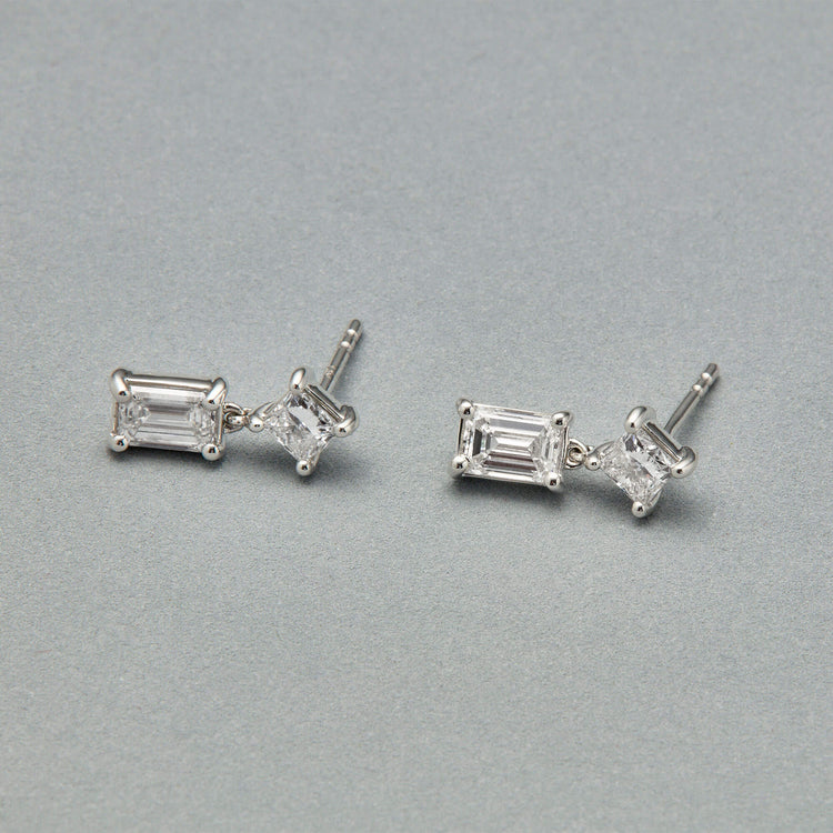 Stone and Strand 14K White Gold Lab-Created Looking Glass Drop Earrings Editorial Image