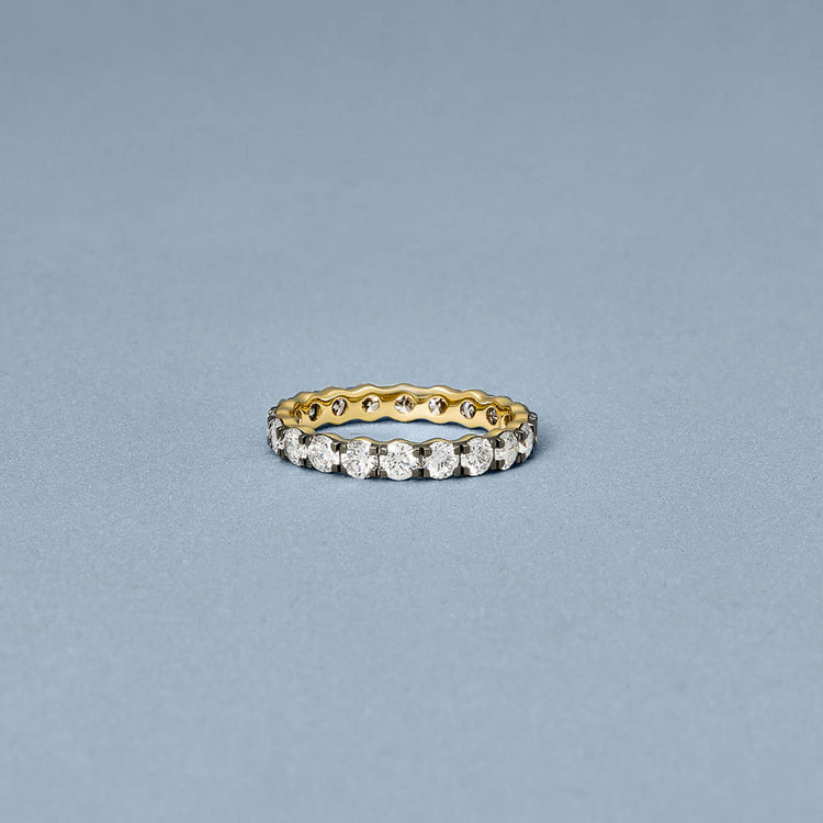 Stone and Strand 14K Yellow Gold LAB-Created Love After Dark Eternity Ring Editorial Image