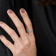 Image of 14K Yellow Gold LAB-Created Love After Dark Eternity Ring on Models Hand