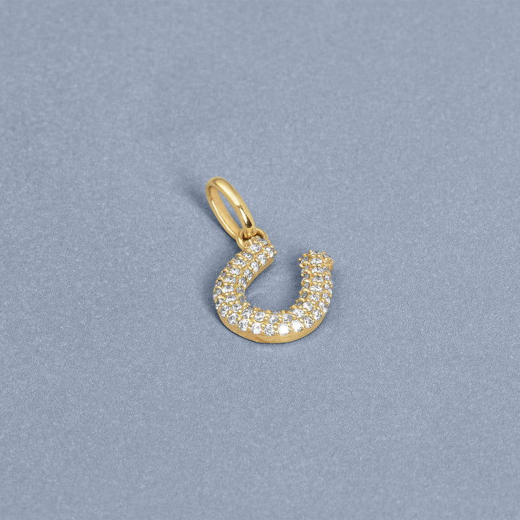 Stone and Strand 10K Yellow Gold LAB-Created Lucky Horseshoe Charm Editorial Image