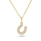 Stone and Strand 10K Yellow Gold LAB-Created Lucky Horseshoe Charm Front Image