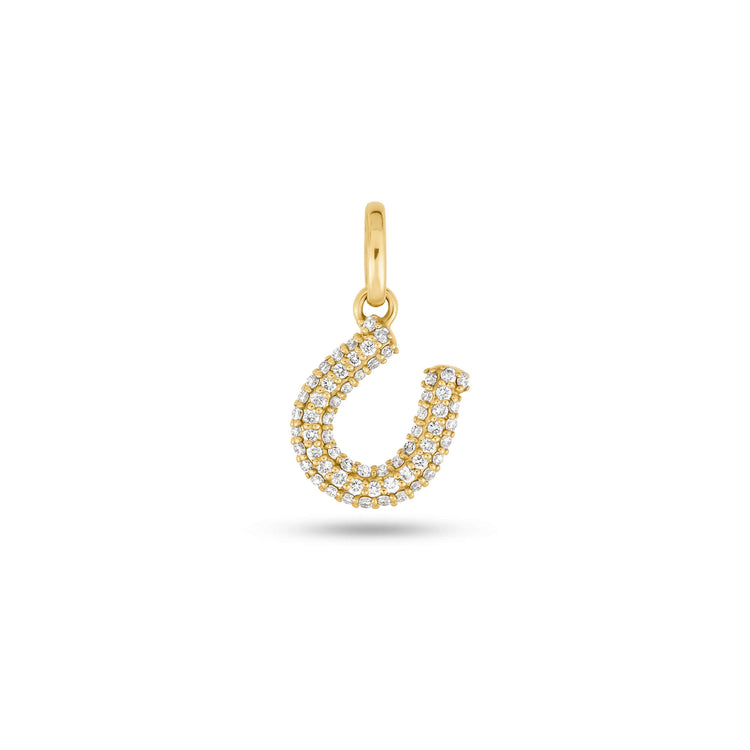 Stone and Strand 10K Yellow Gold LAB-Created Lucky Horseshoe Charm Front Image