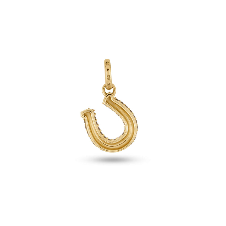 Stone and Strand 10K Yellow Gold LAB-Created Lucky Horseshoe Charm Rear Image