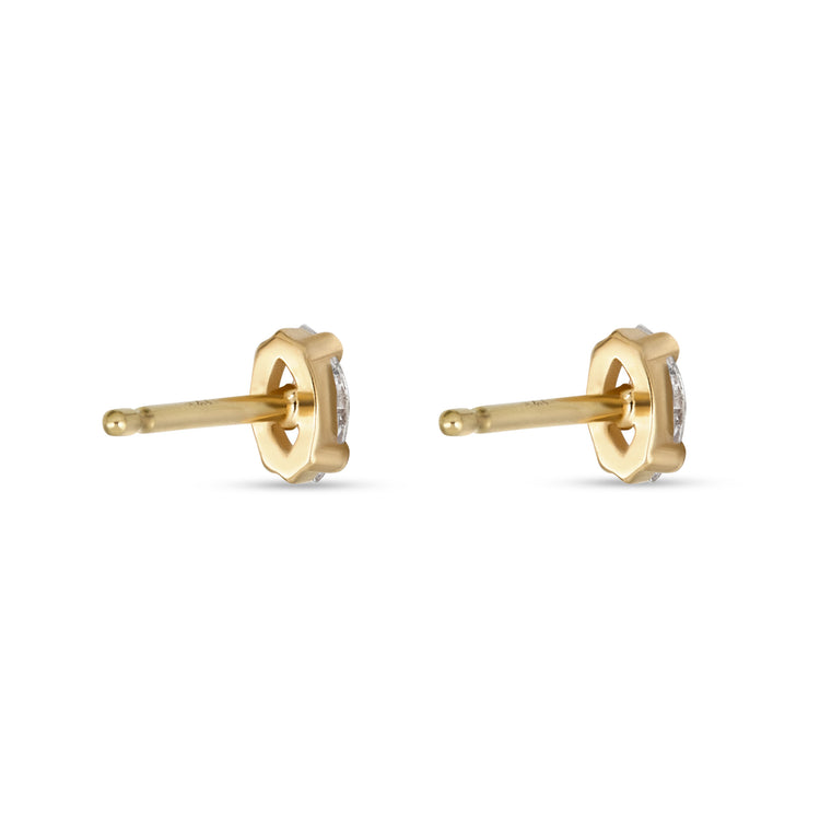 Stone and Strand 14K Yellow Gold Lab-Created Diamond Cat Eye Studs Rear Image
