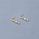 Stone and Strand 14K Yellow Gold LAB-Created Mini Morse Code Earrings Editorial Image