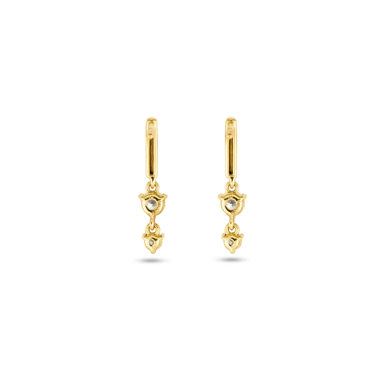 Stone and Strand 14K Yellow Gold LAB-Created Mini Morse Code Earrings Rear Image