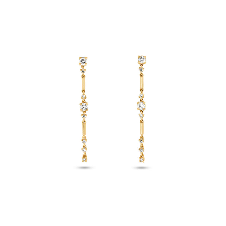 Stone and Strand 14K Yellow Gold LAB-Created Morse Code Drop Earrings Front Image