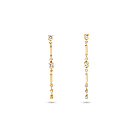 Stone and Strand 14K Yellow Gold LAB-Created Morse Code Drop Earrings Front Image
