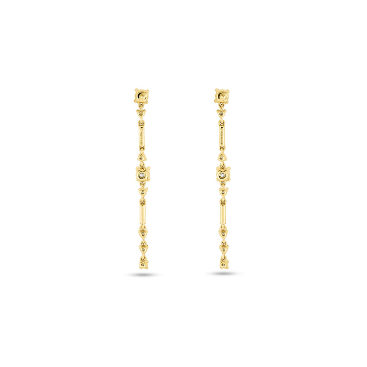 Stone and Strand 14K Yellow Gold LAB-Created Morse Code Drop Earrings Rear Image