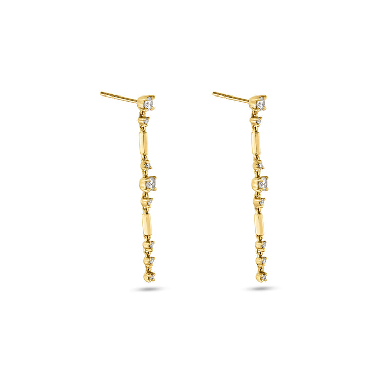 Stone and Strand 14K Yellow Gold LAB-Created Morse Code Drop Earrings Side Image