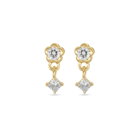 Stone and Strand 14K Yellow Gold Lab-Created Nash Diamond Earrings Front Image