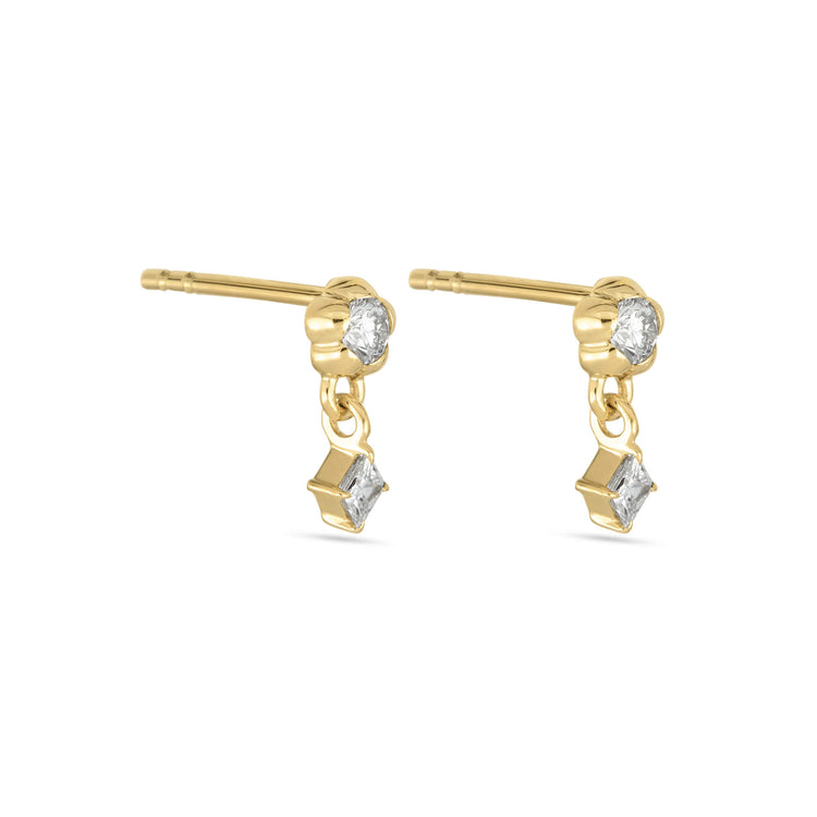 Stone and Strand 14K Yellow Gold Lab-Created Nash Diamond Earrings Side Image