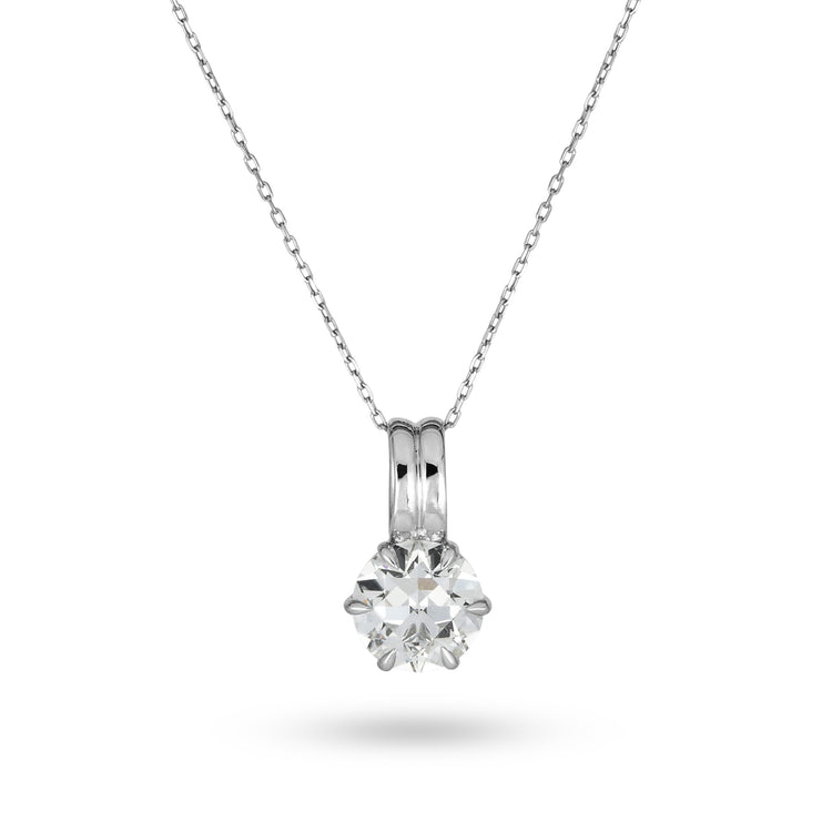 Stone and Strand LAB-Created Old Mine Cut Diamond Platinum Necklace Front Image