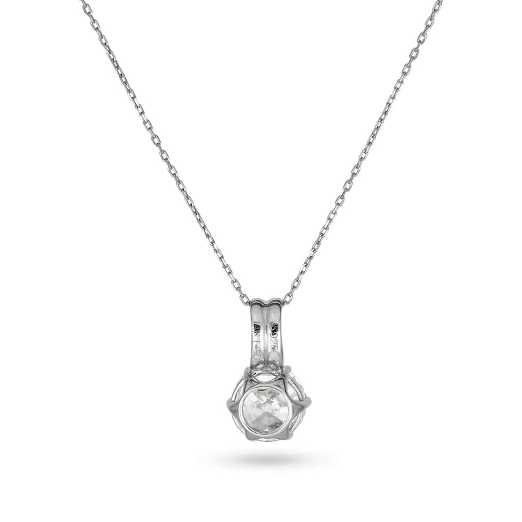 Stone and Strand LAB-Created Old Mine Cut Diamond Platinum Necklace Rear Image