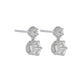 Stone and Strand LAB-Created Old Mine Cut Double Diamond Platinum Earrings Rear Image